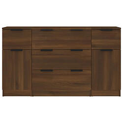 Acheter vidaXL Ensemble de buffets 3 pcs Chêne marron Bois d'ingénierie