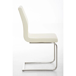 Decoshop26 Chaise de salle à manger x1 design moderne en PVC crème support en acier inoxydable 10_0001990