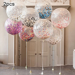 Wewoo 2 PCS 36 pouce Rond Transparent Coloré Confettis Ballon Arrangement De Mariage Grand Ballons Décoration Boule Boom