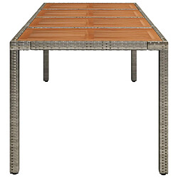 Avis vidaXL Table de jardin dessus en bois Gris 190x90x75 cm Résine tressée