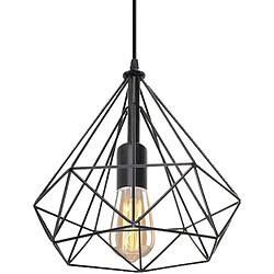 Stoex E27 Lustre Suspension en Métal Style industriel avec LED Abat-jour -Noir