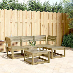 vidaXL Salon de jardin 4 pcs bois de pin imprégné