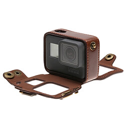 Avis Wewoo Mallette de rangement pour GoPro HERO6 / 5 PU logement en cuir avec courroie cou et boutons Marron