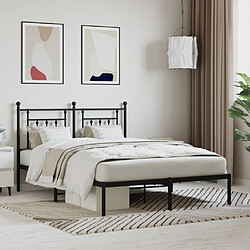 Maison Chic Lit adulte - Cadre de lit métal avec tête de lit,Structure du lit Contemporain pour chambre noir 140x200 cm -MN26813