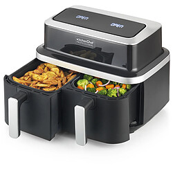 Friteuse sans huile double 2600w noir - KCPFR84-AIRDUO - KITCHEN CHEF