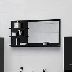 vidaXL Miroir de salle de bain noir 90x10,5x45 cm bois d’ingénierie 