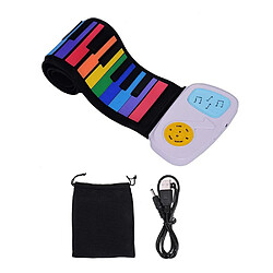 Justgreenbox 49 touches arc-en-ciel Roll-Up Piano clavier électronique coloré silicium haut-parleur intégré jouet d'éducation musicale - T3654657597566