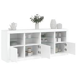 Maison Chic Commode Buffet - Meuble de rangement avec lumières LED blanc 164x37x67 cm -GKD84500