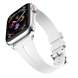 Wewoo Bracelet en cuir forme de goutte d'eau pour montre-bracelet Apple Watch séries 43 et 2 et 1 et 42 mm blanc 