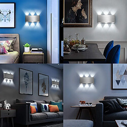 Universal L'alliage d'aluminium moderne s'allume 6 lumières murales LED éteignent les lumières Luminaire chambre d'hôte couloir, blanc cool