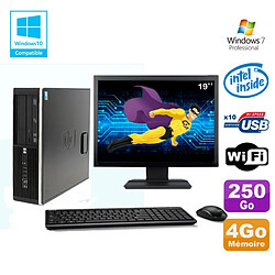 Lot PC HP Elite 8100 SFF G6950 2,8 GHz 4Go 250Go Wifi Graveur W7 Pro Ecran 19" · Occasion 