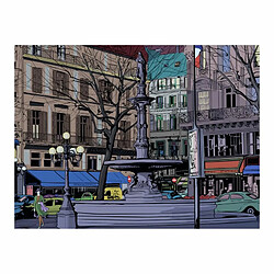 Paris Prix Papier Peint Une Place Parisienne au Crépuscule 154 x 200 cm