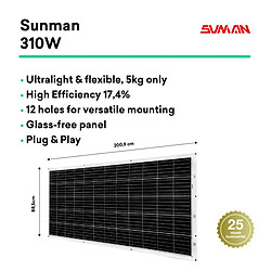 Panneau solaire monocristallin Tornasol Energy KitFlex300 300 W IP68