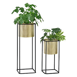 Lot de 2 Supports de Plante Mettet Noir Doré [en.casa]