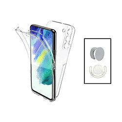 Kit 3x1 PROTECTION IMPACT 360 ° + 1 SuppOrt GripHolder + 1 SUPPORT DE PRIMINEUX WHITE Phonecare pour Samsung Galaxy S23 FE - Transparent / blanc