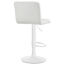 Avis Decoshop26 Lot de 2 tabourets de bar en velours crème avec coutures décoratives pied en trompette métal blanc 10_0004401