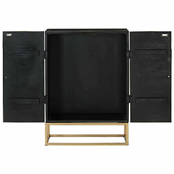 Maison Chic Buffet,Meuble de Rangement,commode pour salon,Cuisine Noir 55x34x75 cm Bois massif de manguier et fer -MN87023 pas cher