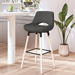 vidaXL Tabouret de bar Gris foncé Tissu