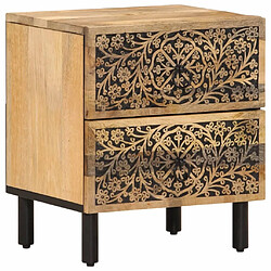 Maison Chic Table de chevet, Table de Nuit, Meuble de Rangement 40x33x46 cm Bois de manguier solide