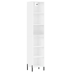 Maison Chic Buffet,Meuble de Rangement,commode pour salon,Cuisine Blanc brillant 34,5x32,5x180 cm Bois d'ingénierie -MN51922