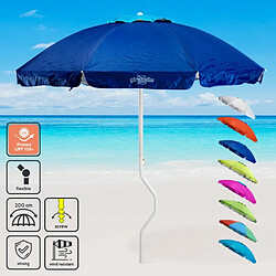 Parasol de plage léger visser protection uv GiraFacile 200 cm Ermes, Couleur: Bleu