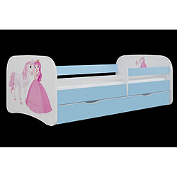 Lit Babydreams princesse cheval bleu avec un tiroir sans matelas 160/80 