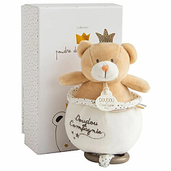 Peluche musicale Perlidoudou Ours petit roi - Doudou et compagnie 