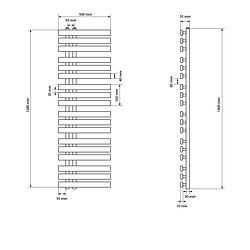 Ecd Germany Radiateur chauffage bain sèche-serviettes Iron M Design anthracite 500 x 1400 mm