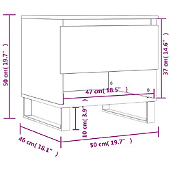 vidaXL Table basse sonoma gris 50x46x50 cm bois d'ingénierie pas cher