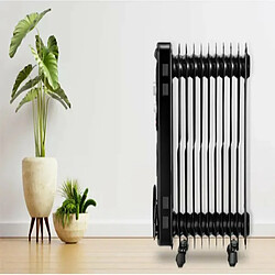 Mpm Radiateur Électrique à Huile sur Roulettes - Chauffage Mobile avec Roues - Ventilateur Intégré de 400 W - Max. 2500W pas cher