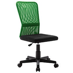 vidaXL Chaise de bureau Noir et vert 44x52x100 cm Tissu en maille