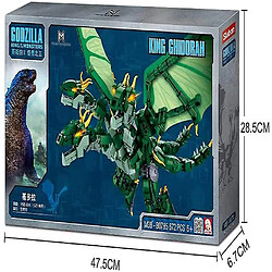 Universal Godzilla 2 Monstres Roi Puzzle Assemblage Blocs Ensemble Jouets (Guidora) pas cher