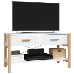 Acheter Maison Chic Meuble TV scandinave - Banc TV pour salon Blanc 82x38x45 cm Bois d'ingénierie -MN16476