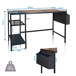 Acheter Bureau WORKSPACE H I 120 x 60 cm noir/marron hjh OFFICE