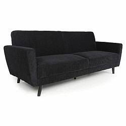 Paris Prix Canapé Convertible en Velours Garry 220cm Noir