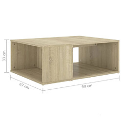 vidaXL Table basse chêne sonoma 90x67x33 cm bois d'ingénierie pas cher