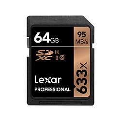 LEXAR Carte SDXC 64 Go 633X Professional 95 Mo/s Classe 10 UHS-I U1