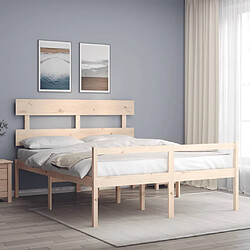 vidaXL Lit pour personne âgée sans matelas 160x200 cm bois massif