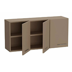 Inside 75 Elément meuble pont 3 portes SMART largeur 130 cm coloris taupe mat