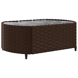 Avis vidaXL Salon de jardin avec coussins 5 pcs marron résine tressée