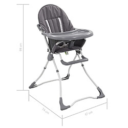 vidaXL Chaise haute pour bébé Gris et blanc pas cher