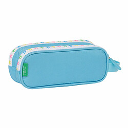 Trousse Fourre-Tout Double Benetton Spring Bleu ciel 21 x 8 x 6 cm