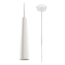 Luminaire Center Suspension design Electra Céramique blanc 1 ampoule 132cm