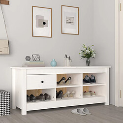 vidaXL Armoire à chaussures Blanc 110x38x45,5 cm Bois de pin massif 