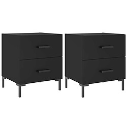 vidaXL Tables de chevet 2 pcs noir 40x35x47,5 cm bois d’ingénierie