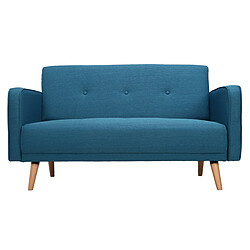 Miliboo Canapé scandinave 2 places bleu canard ULLA