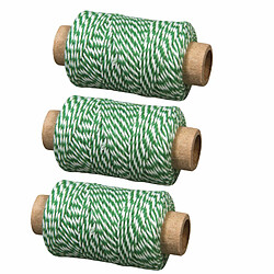 Rayher 3 ficelles bicolore vert-blanc 35 m x Ø 1 mm