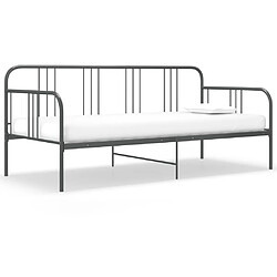 vidaXL Cadre de canapé-lit sans matelas gris métal 90x200 cm 