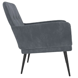 Avis vidaXL Fauteuil Gris foncé 62x79x79 cm Velours