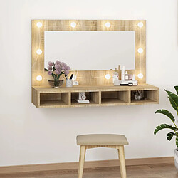 vidaXL Armoire à miroir avec LED Chêne sonoma 90x31,5x62 cm